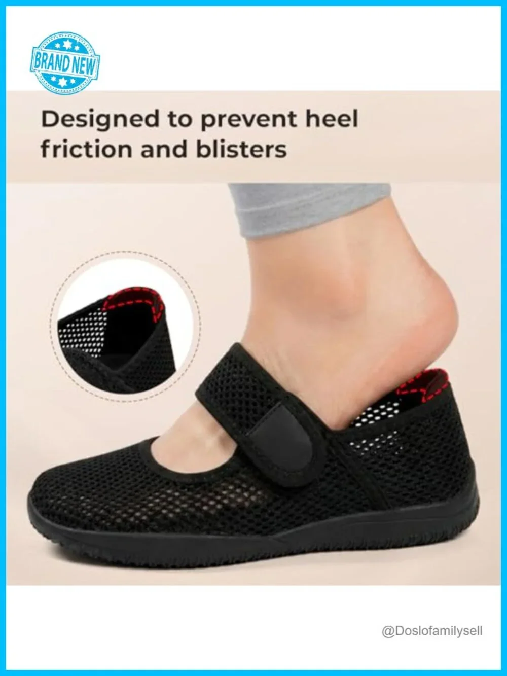 Wide Diabetic Barefoot Walking Shoes Mary Jane Hook & Loop Women's